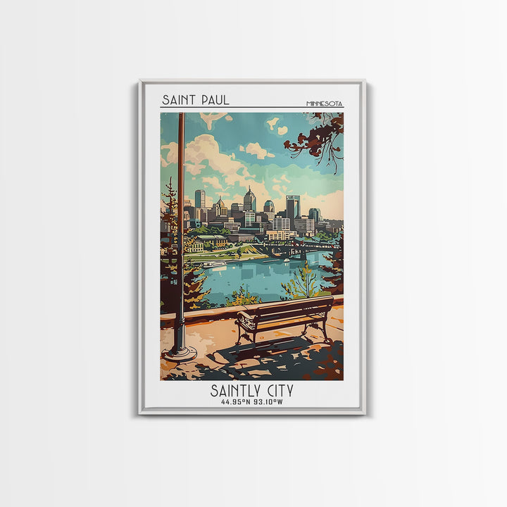 Saint Paul Travel Poster, Canvas Print, City Travel Poster, Travel Wall Art, Living Room Wall Art, City Illustration, Travel Posters