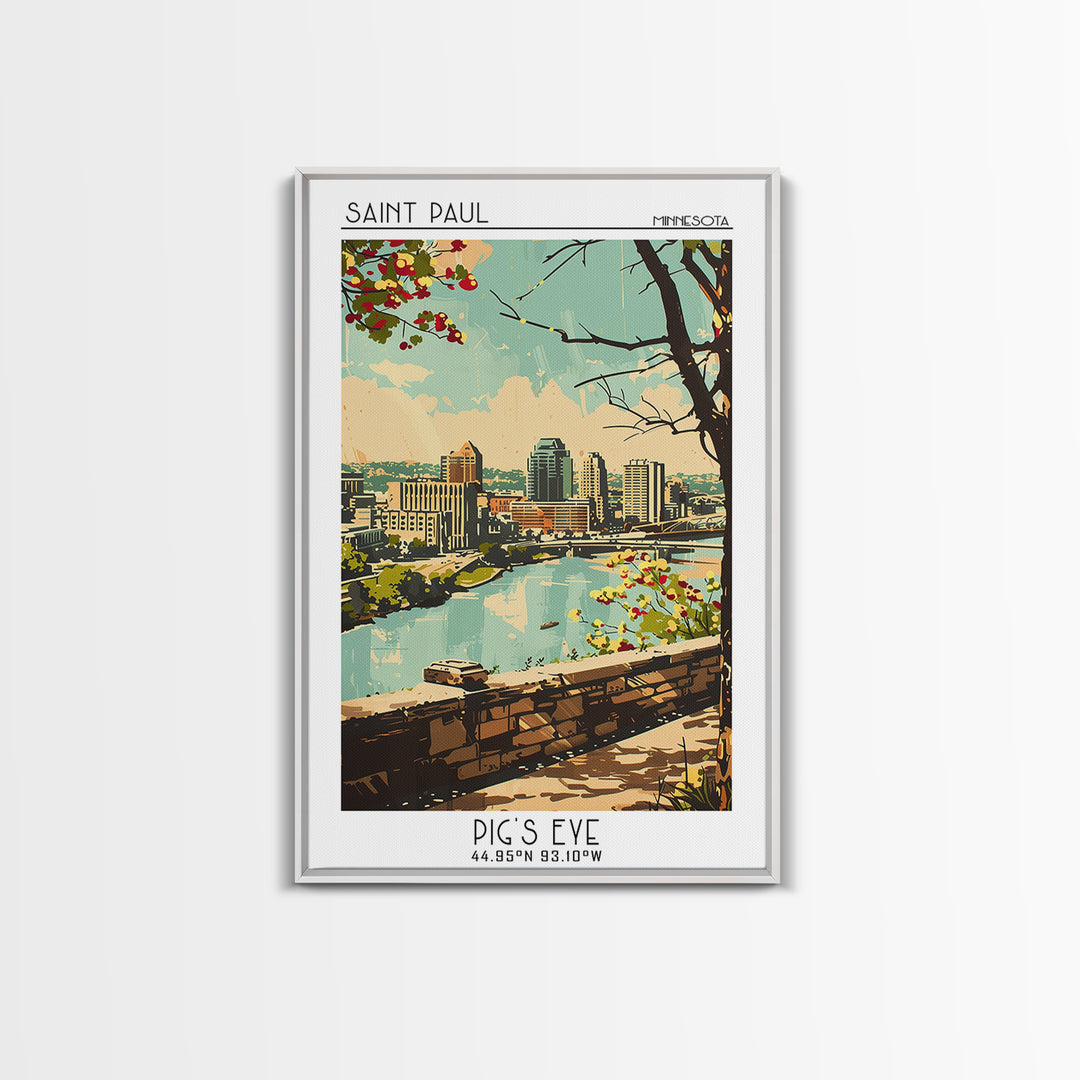 Saint Paul Minnesota Travel Poster, Framed Canvas Print, City Travel Poster, Vintage City Poster, Retro Travel Print, Retro Wall Art