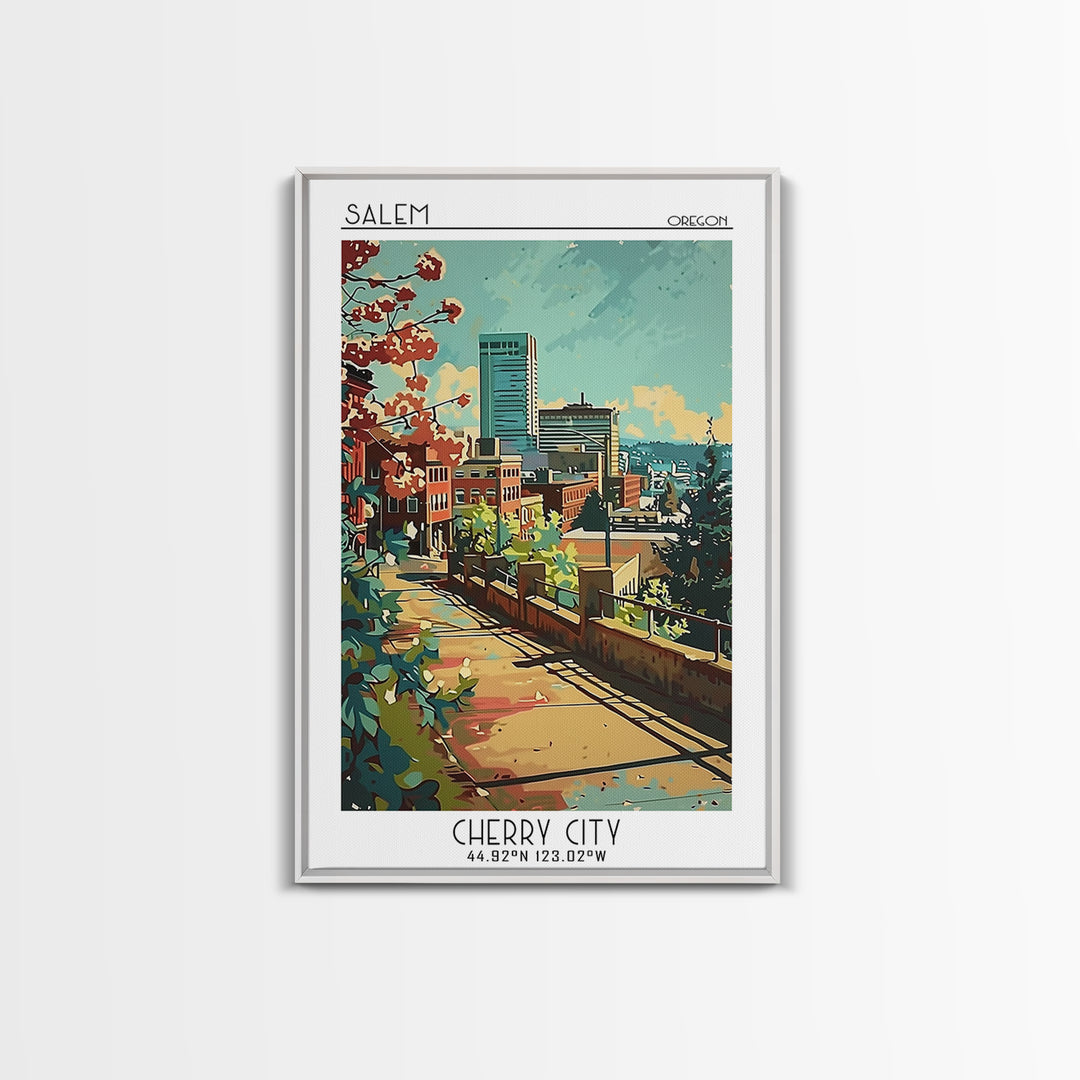 Salem Travel Poster, Framed Canvas Print, Poster Print, Travel Wall Art, Wanderlust Gift, Landscape Art, Home Office Decor, Wall Art