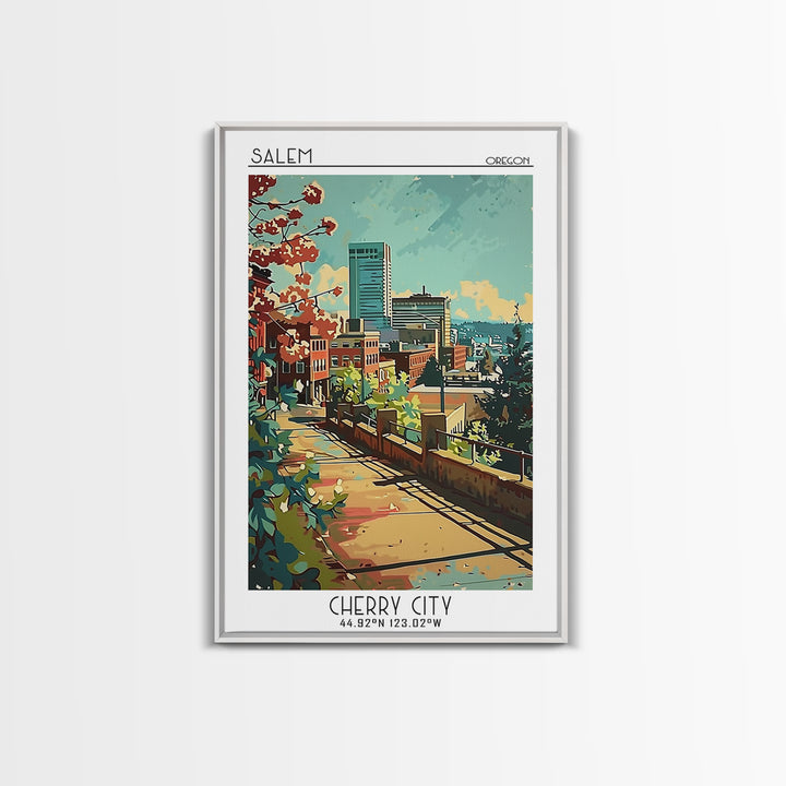 Salem Travel Poster, Framed Canvas Print, Poster Print, Travel Wall Art, Wanderlust Gift, Landscape Art, Home Office Decor, Wall Art