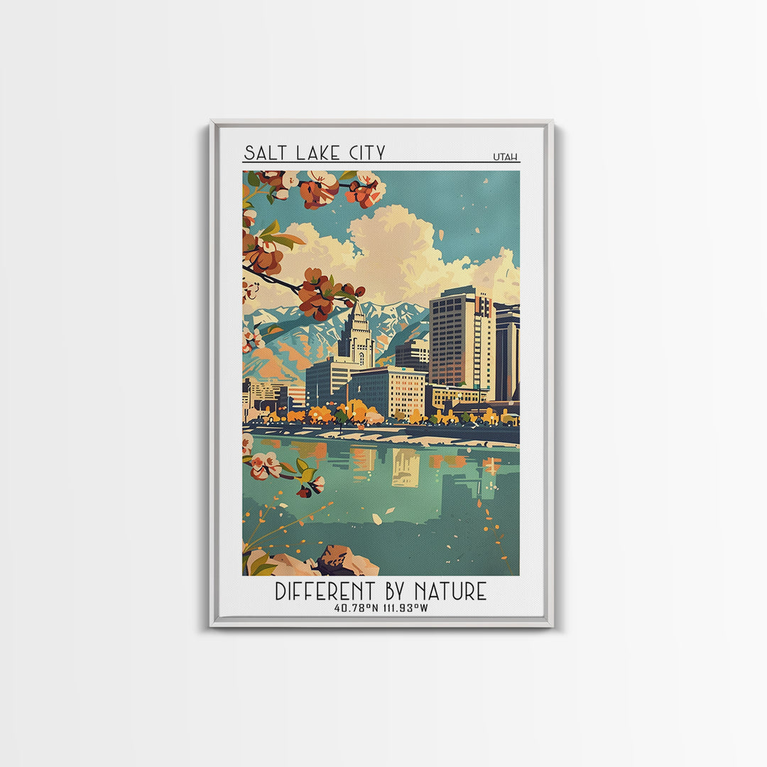 Salt Lake City Travel Poster, Canvas Print, City Travel Poster, Travel Wall Decor, Retro Wall Art, Minimalist Poster, Fine Art Print