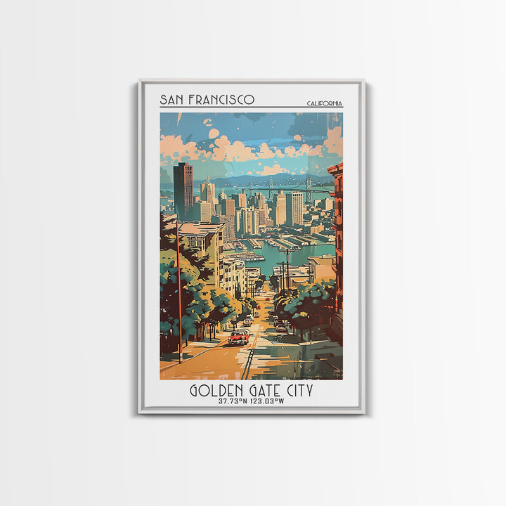 San Francisco California Travel Poster, Canvas Print, Travel Wall Art, City Wall Art, Art Print, Minimalist Poster, Gallery Wall Set