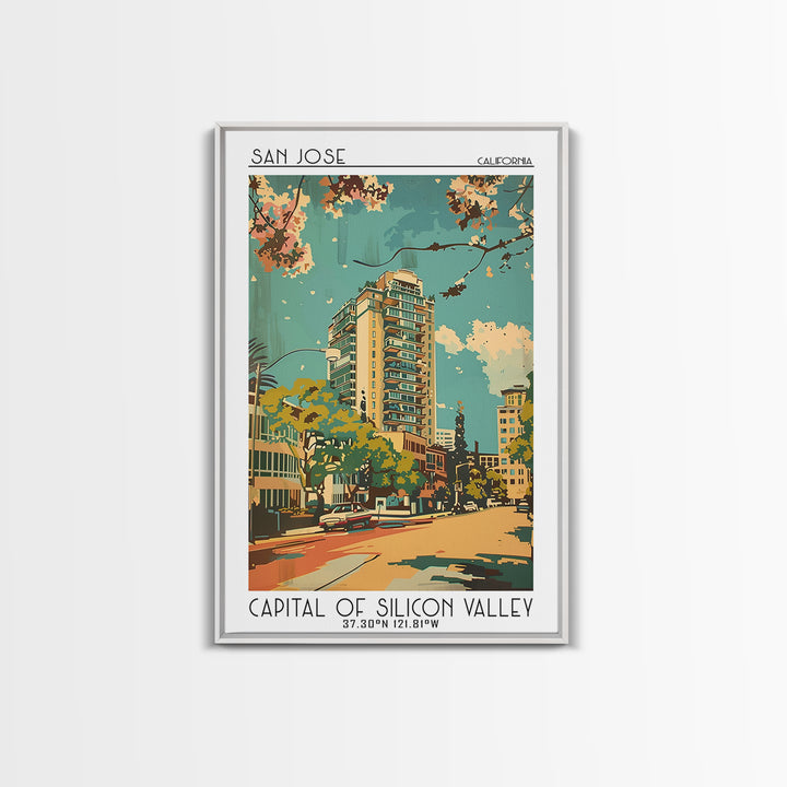 San Jose Travel Poster, Canvas Print, Travel Prints, Landscape Art, Travel Posters, Retro Wall Art, Retro Travel Print, Travel Decor