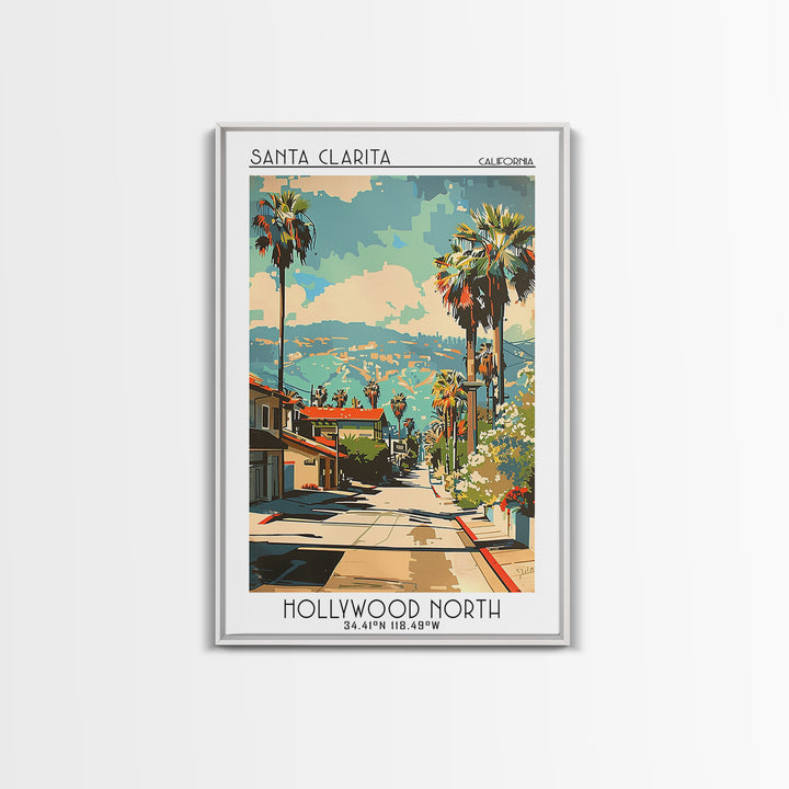Santa Clarita Travel Poster, Canvas Print, Retro Travel Poster, City Wall Art, Retro Wall Art, Mid Century Wall Art, Wanderlust Gift