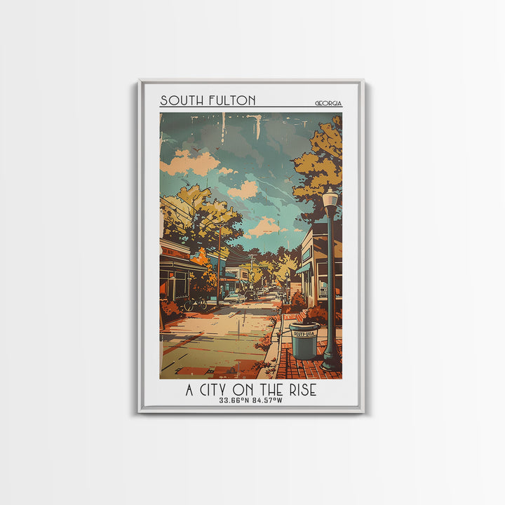 South Fulton Georgia Travel Poster, Canvas Print, Vintage Travel Print, City Wall Art, Travel Posters, Travel Wall Art, Travel Print