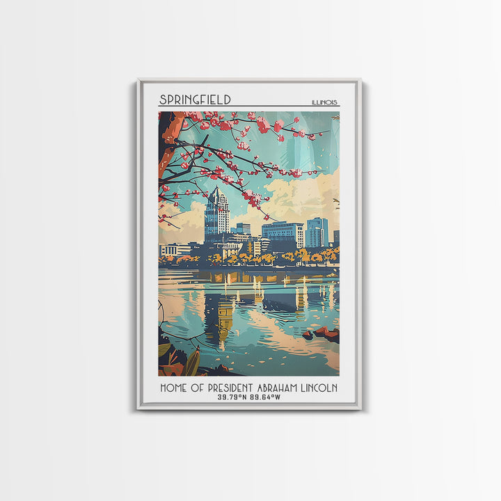 Springfield Travel Poster, Framed Canvas Print, City Travel Poster, Travel Wall Decor, Travel Prints, Travel Decor, Gallery Wall Set