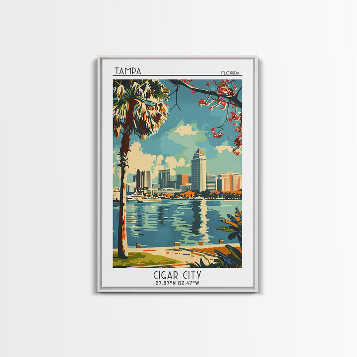 Tampa Travel Poster, Canvas Print, Retro Travel Poster, City Wall Art, Travel Print, Travel Prints, Home Decor, Living Room Wall Art
