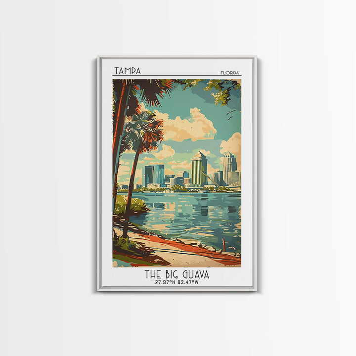 Tampa Florida Travel Poster, Canvas Print, Travel Wall Art, City Wall Art, Gallery Wall Set, City Art Print, Travel Prints, Wall Art