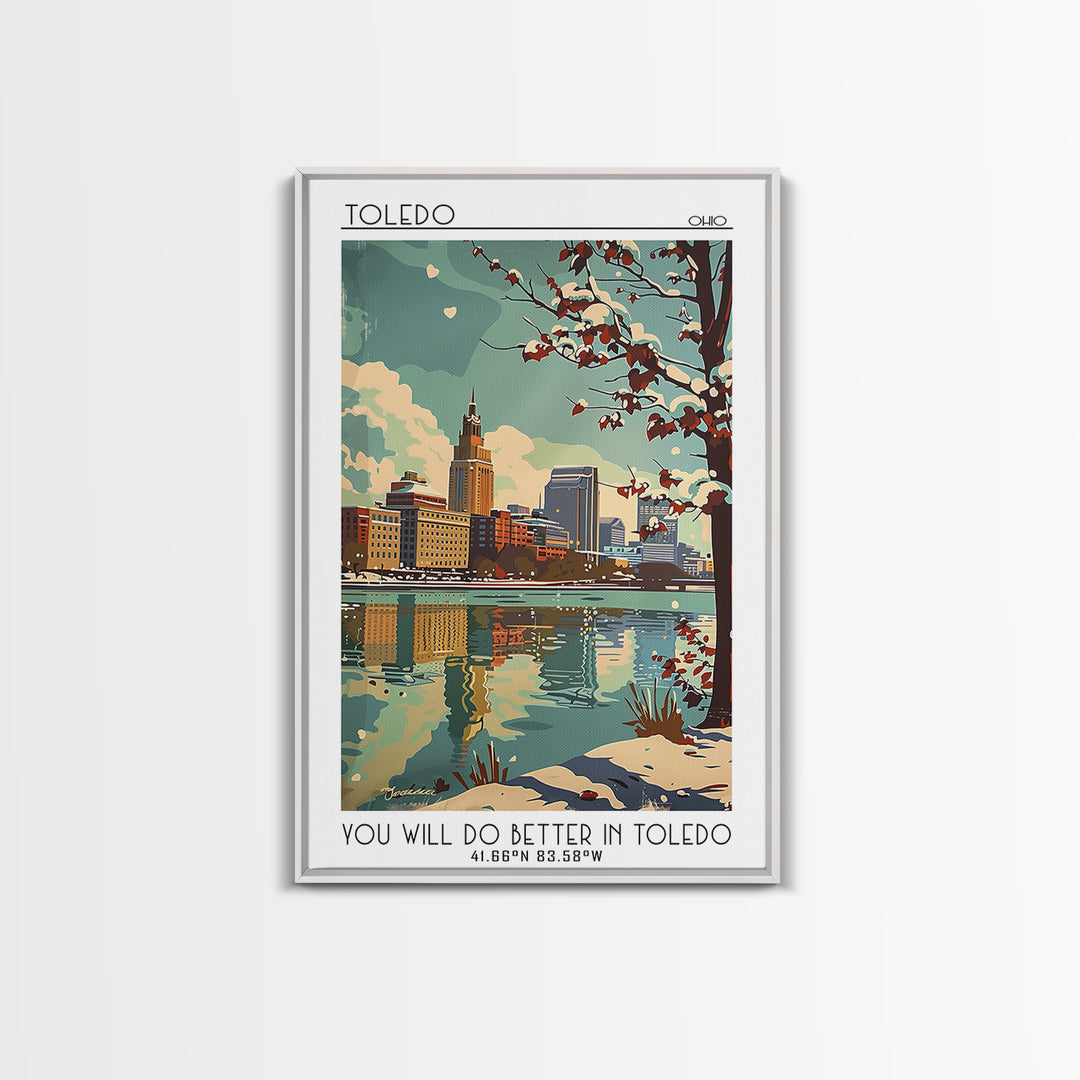 Toledo Travel Poster, Framed Canvas Print, Travel Prints, Landscape Art, Retro Travel Poster, City Travel Poster, Retro Travel Print