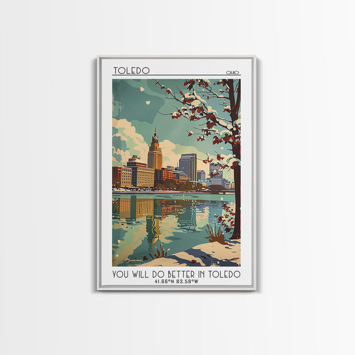 Toledo Travel Poster, Framed Canvas Print, Travel Prints, Landscape Art, Retro Travel Poster, City Travel Poster, Retro Travel Print