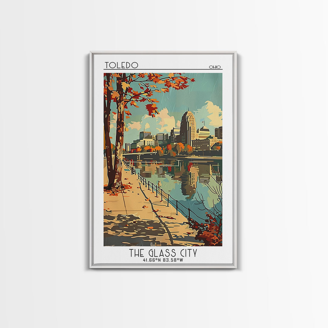 Toledo Ohio Travel Poster, Canvas Print, City Art Print, Travel Wall Art, Fine Art Print, Colorful Wall Art, Poster Print, Art Print