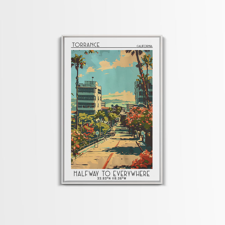 Torrance California Travel Poster, Canvas Print, City Travel Poster, Travel Wall Art, Travel Posters, Wanderlust Gift, Travel Prints