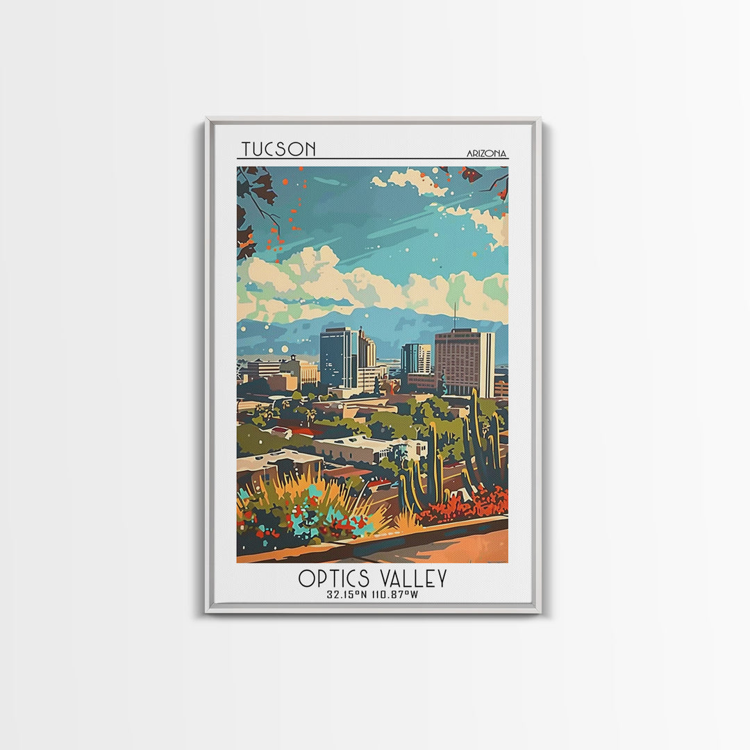 Tucson Travel Poster, Framed Canvas Print, Travel Prints, Landscape Art, Minimalist Poster, Wanderlust Gift, Art Print, Travel Decor
