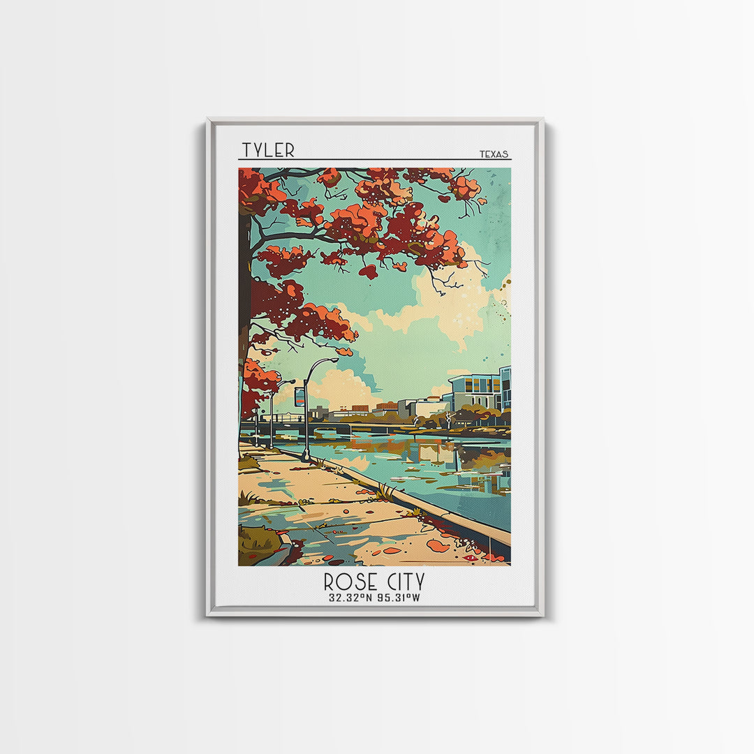 Tyler Texas Travel Poster, Canvas Print, Retro Travel Poster, City Wall Art, Retro Travel Print, Vintage Poster, Wall Art, Art Print