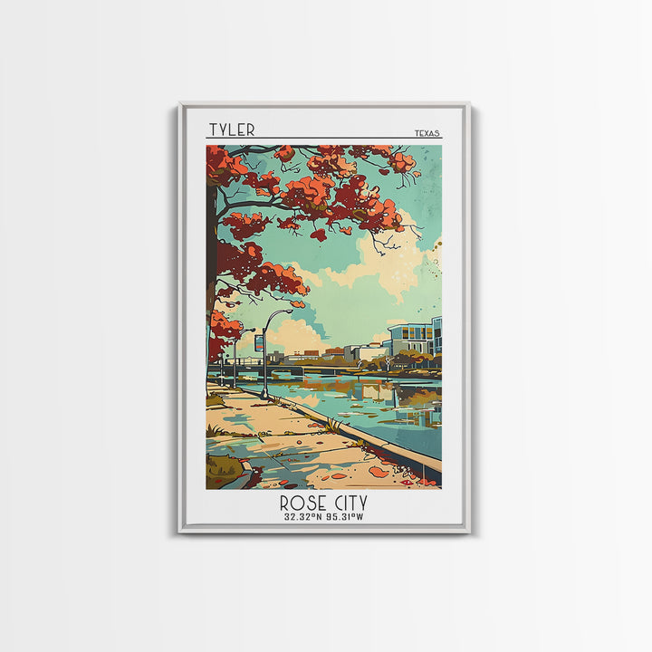 Tyler Texas Travel Poster, Canvas Print, Retro Travel Poster, City Wall Art, Retro Travel Print, Vintage Poster, Wall Art, Art Print
