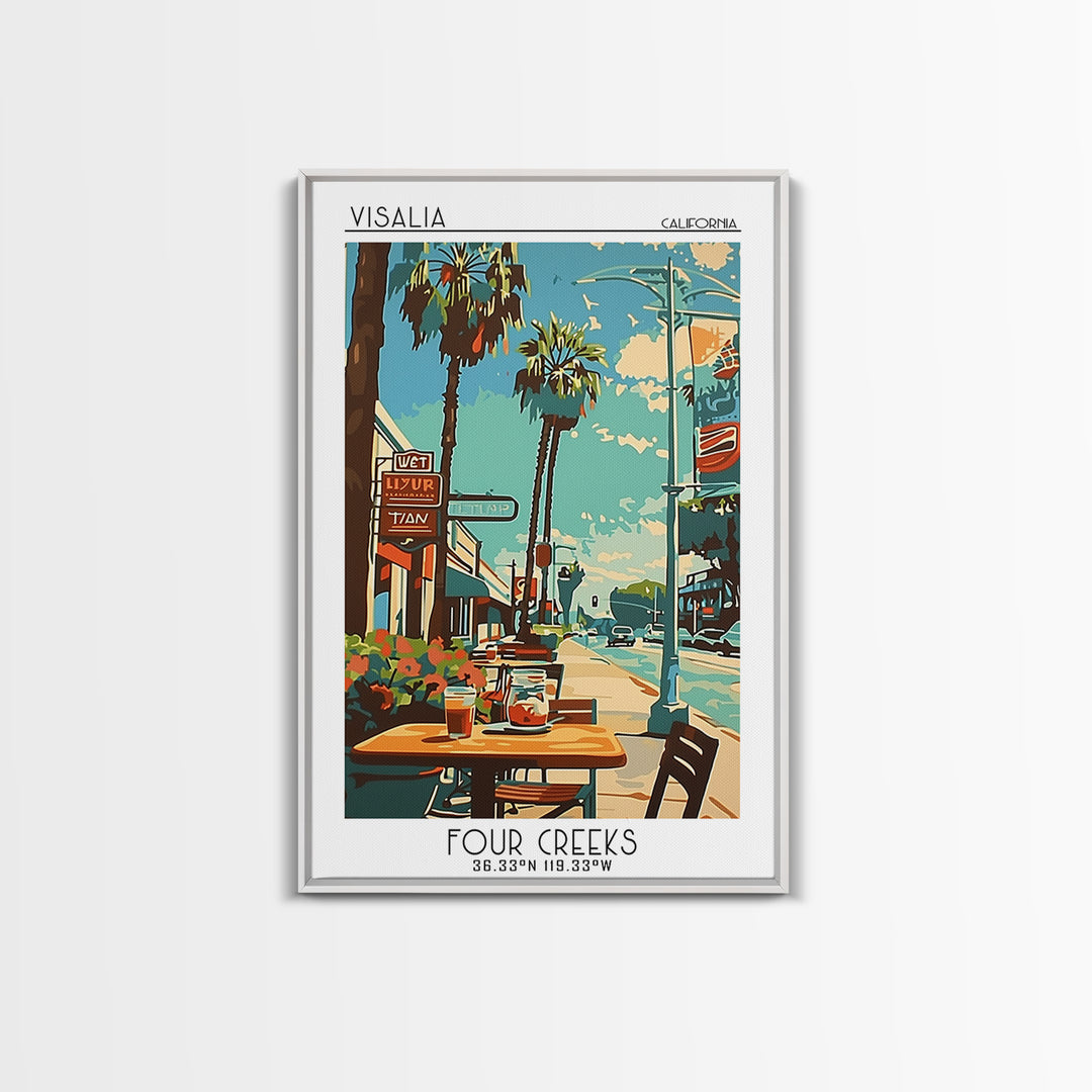Visalia California Travel Poster, Canvas Print, City Art Print, Travel Wall Art, Travel Print, Wanderlust Gift, Vintage Travel Print
