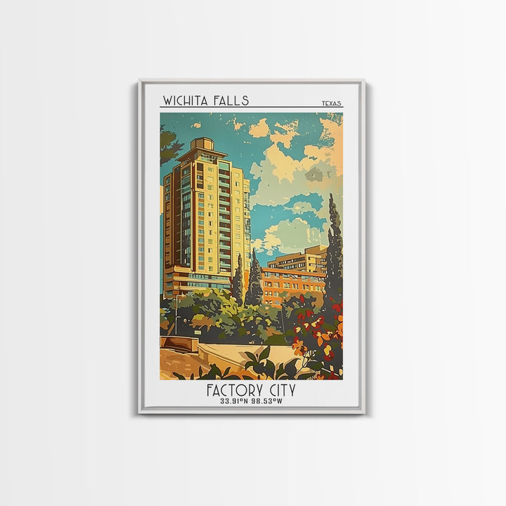Wichita Falls Travel Poster, Framed Canvas Print, City Travel Poster, Vintage City Poster, Vintage Travel Art, Art Print, Poster Art