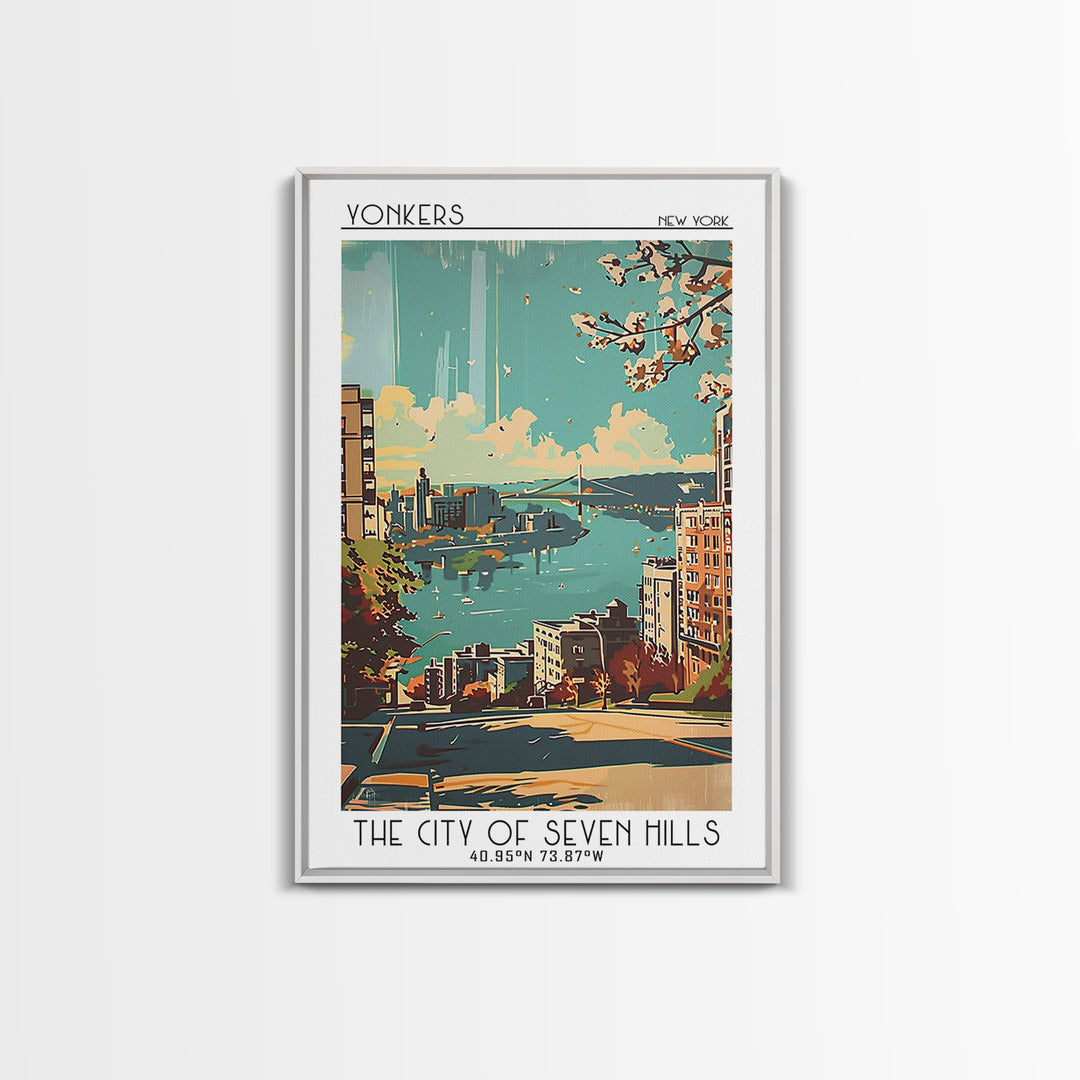 Yonkers Travel Poster, Canvas Print, Poster Print, Travel Wall Art, City Illustration, Travel Posters, Poster Art, Colorful Wall Art
