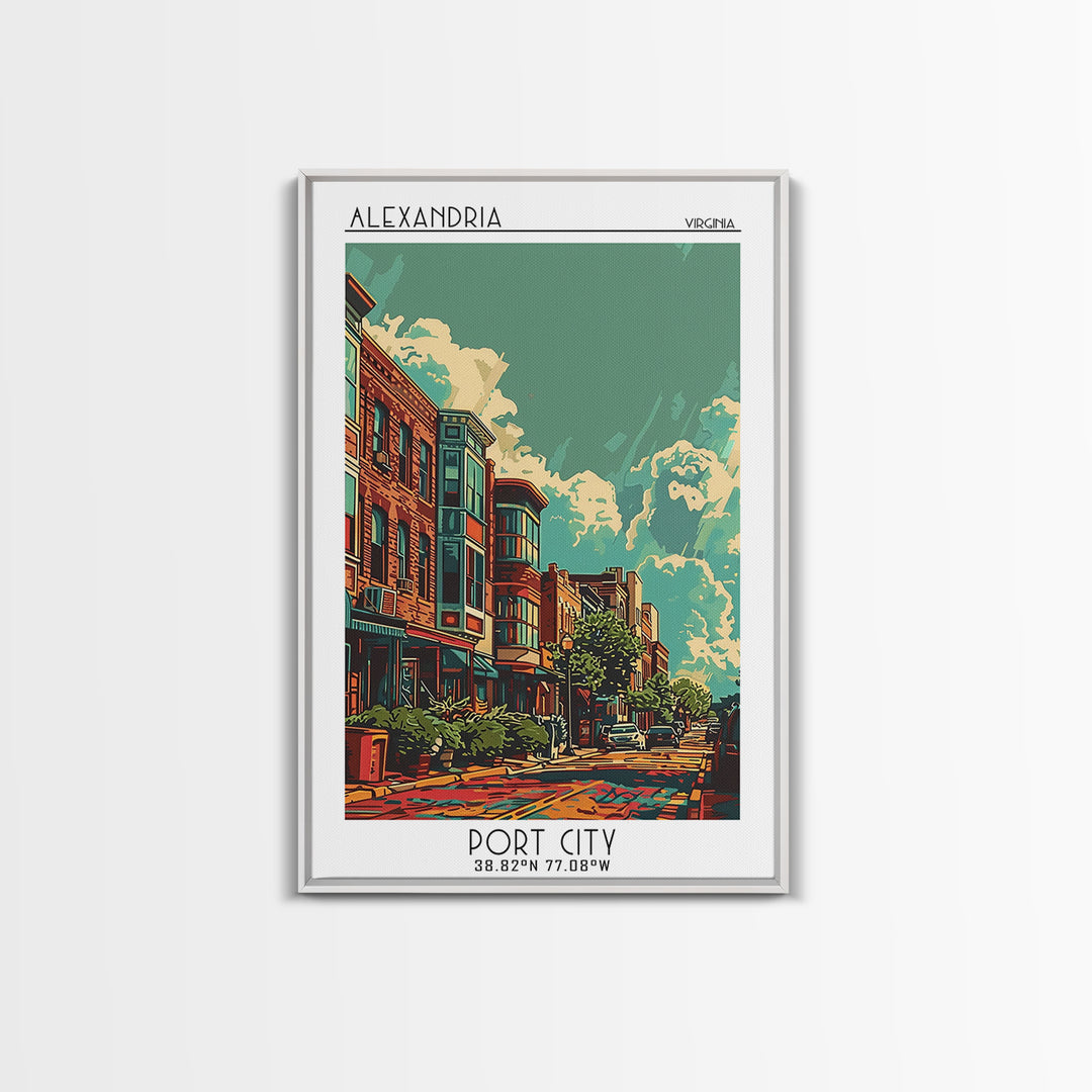 Alexandria Travel Poster, Framed Canvas Print, Travel Art Print, Modern Wall Decor, City Travel Poster, Wall Art, Retro Travel Print