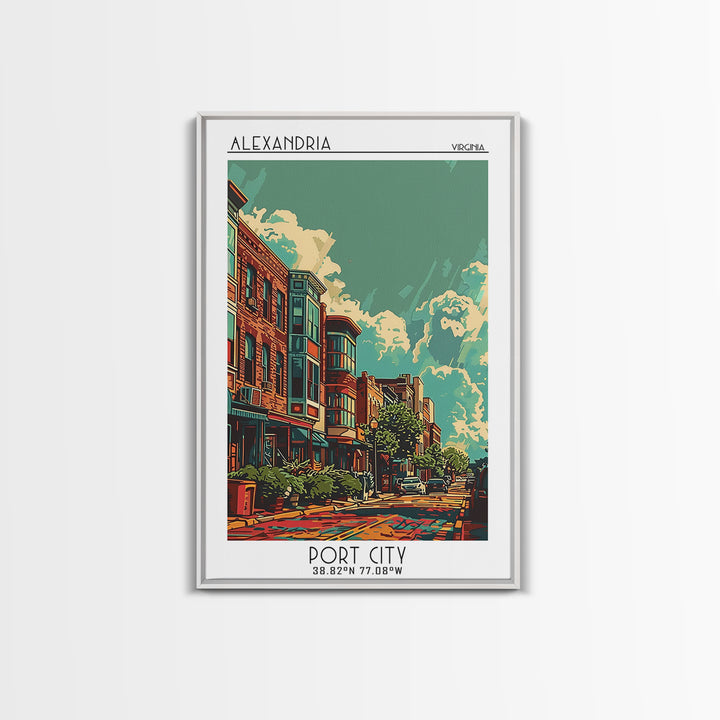 Alexandria Travel Poster, Framed Canvas Print, Travel Art Print, Modern Wall Decor, City Travel Poster, Wall Art, Retro Travel Print