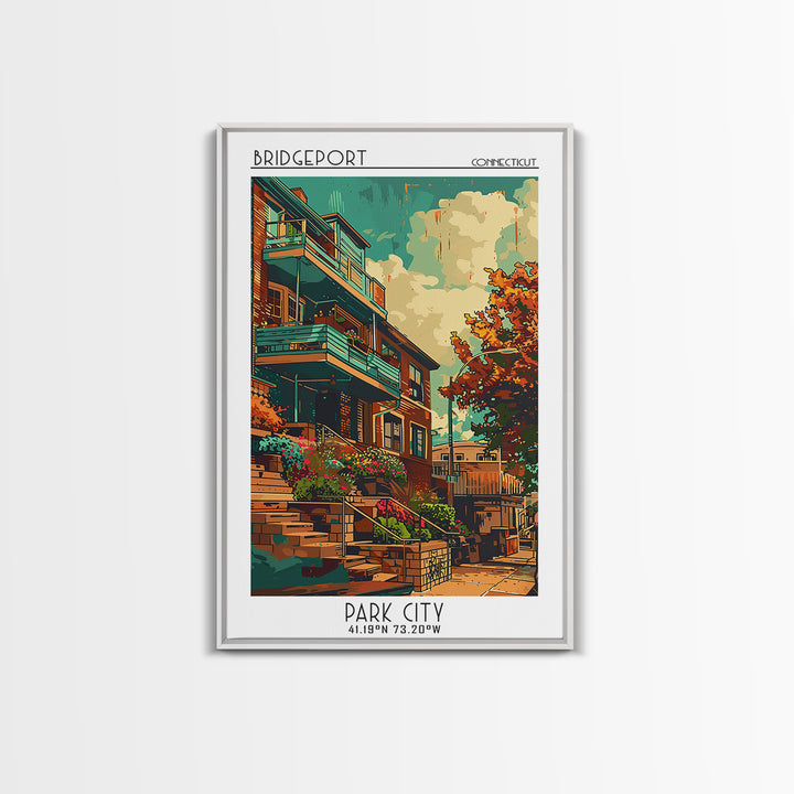 Bridgeport Travel Poster, Canvas Print, Travel Wall Art, City Wall Art, Poster Art, Wall Art, Retro Travel Poster, Modern Wall Decor