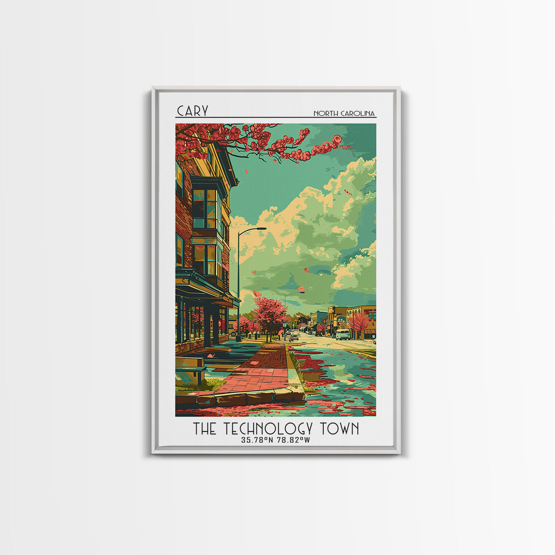Cary Travel Poster, Canvas Print, City Travel Poster, Travel Wall Art, Travel Prints, Home Office Decor, Gallery Wall Set, Art Print