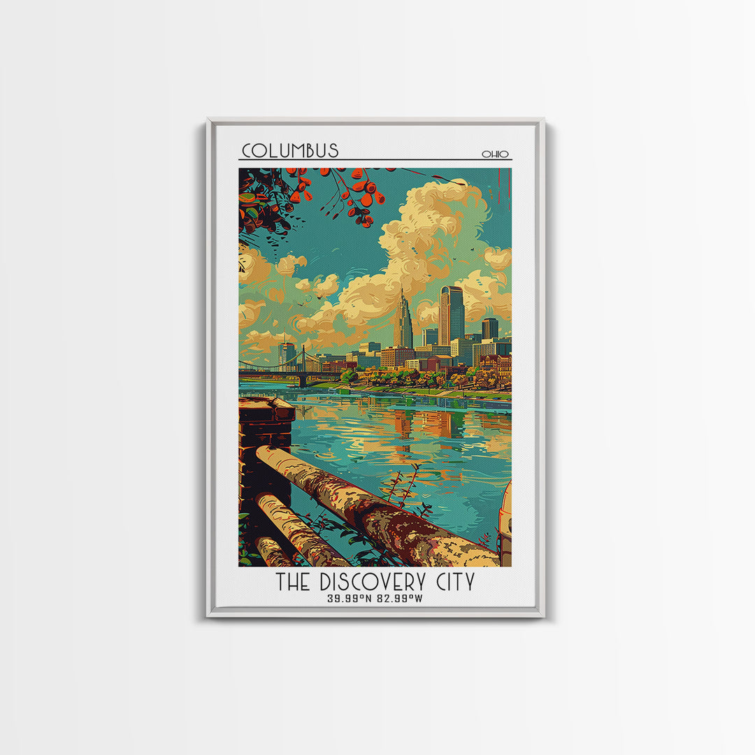 Columbus Ohio Travel Poster, Canvas Print, Poster Print, Travel Wall Art, City Wall Art, Poster Art, Landscape Art, Travel Art Print