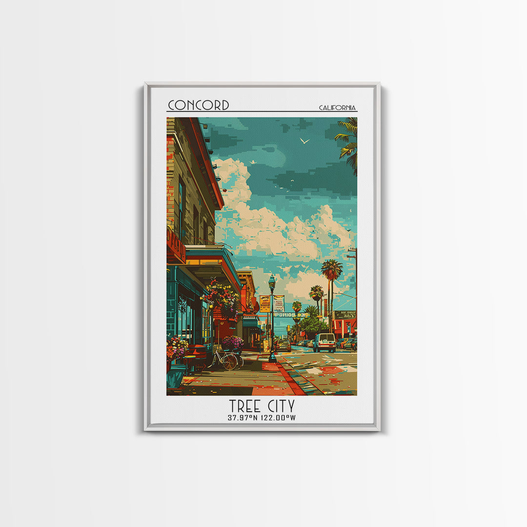 Concord Travel Poster, Canvas Print, Travel Wall Art, City Wall Art, Minimalist Poster, Travel Prints, City Illustration, Home Decor