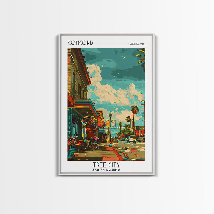 Concord Travel Poster, Canvas Print, Travel Wall Art, City Wall Art, Minimalist Poster, Travel Prints, City Illustration, Home Decor