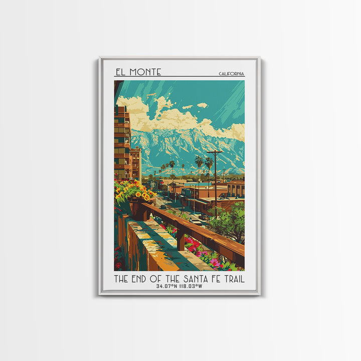 El Monte Travel Poster, Canvas Print, City Art Print, Travel Wall Art, Wall Art, Travel Prints, Gallery Wall Set, Retro Travel Print