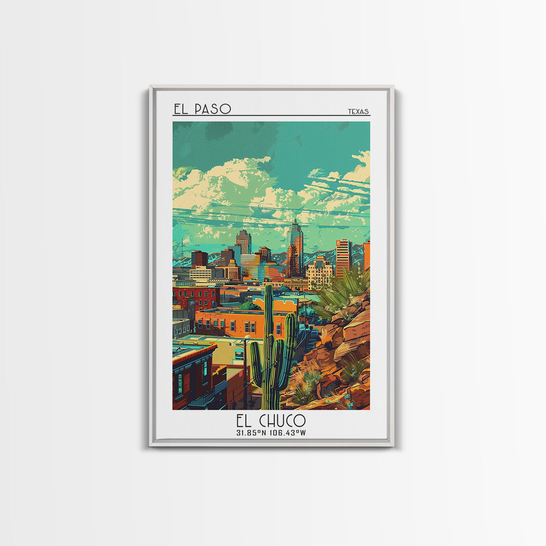El Paso Travel Poster, Canvas Print, City Art Print, Travel Wall Art, Poster Print, Travel Wall Decor, Poster Art, Colorful Wall Art