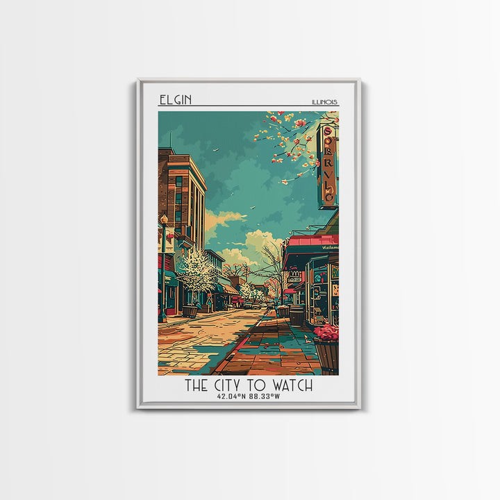 Elgin Travel Poster, Canvas Print, City Travel Poster, Travel Wall Art, Colorful Wall Art, Gallery Wall Set, Art Print, Travel Print