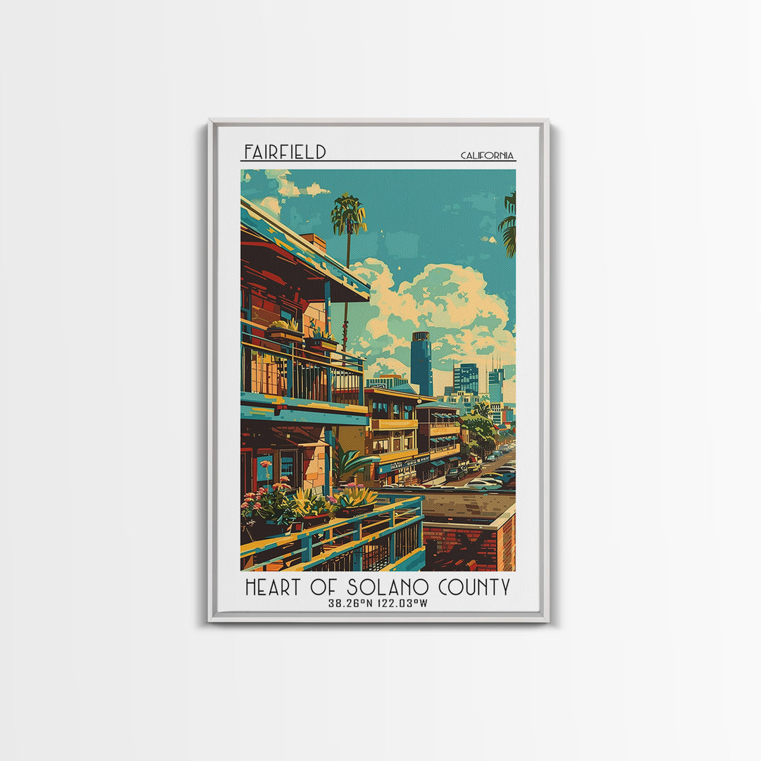 Fairfield Travel Poster, Canvas Print, Retro Travel Poster, City Wall Art, Vintage Travel, Wall Art, Fine Art Print, Vintage Posters