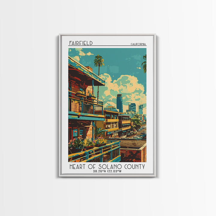 Fairfield Travel Poster, Canvas Print, Retro Travel Poster, City Wall Art, Vintage Travel, Wall Art, Fine Art Print, Vintage Posters