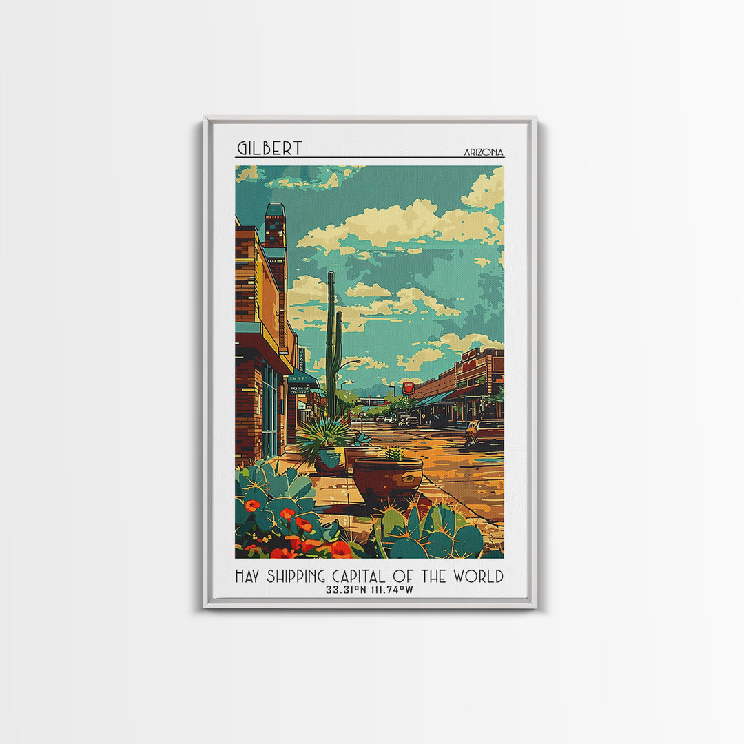 Gilbert Travel Poster, Canvas Print, Poster Print, Travel Wall Art, Poster Art, City Travel Poster, City Wall Art, Home Office Decor