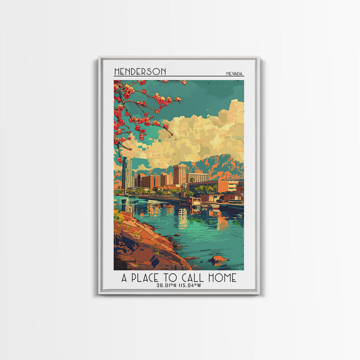 Henderson Travel Poster, Canvas Print, Poster Print, Travel Wall Art, Mid Century Wall Art, Travel Decor, Wall Art, Travel Art Print