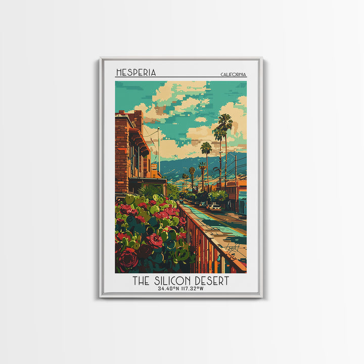 Hesperia Travel Poster, Framed Canvas Print, Vintage Travel Print, City Wall Art, Travel Wall Art, Vintage Travel Art, Landscape Art