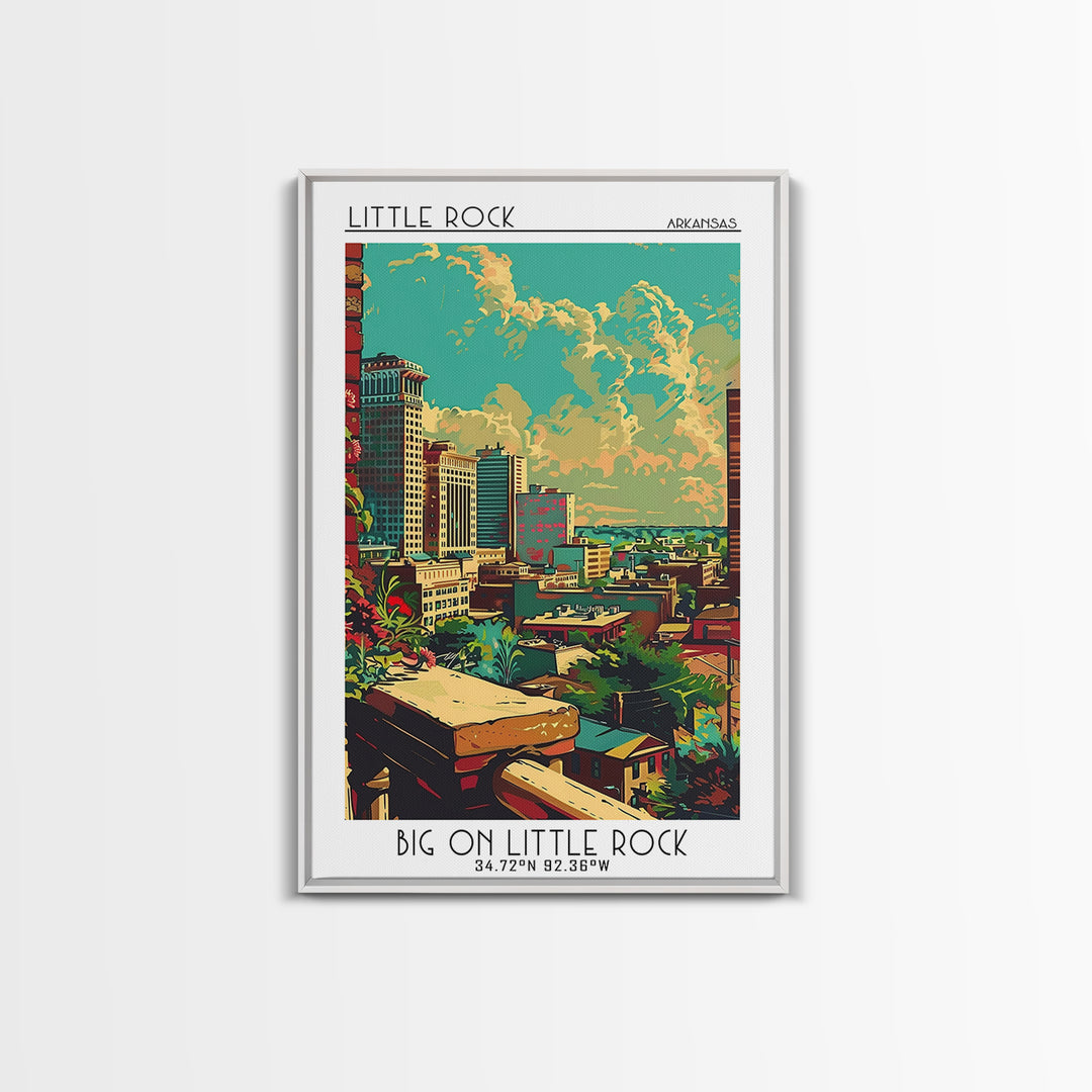 Little Rock Travel Poster, Canvas Print, City Travel Poster, Travel Wall Art, Retro Travel Poster, Retro Travel Print, Travel Prints