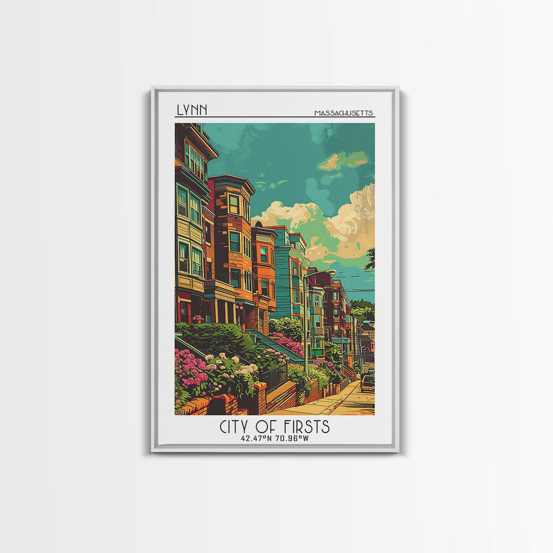 Lynn Travel Poster, Canvas Print, Retro Travel Poster, City Wall Art, Travel Print, Colorful Wall Art, Landscape Art, Travel Posters