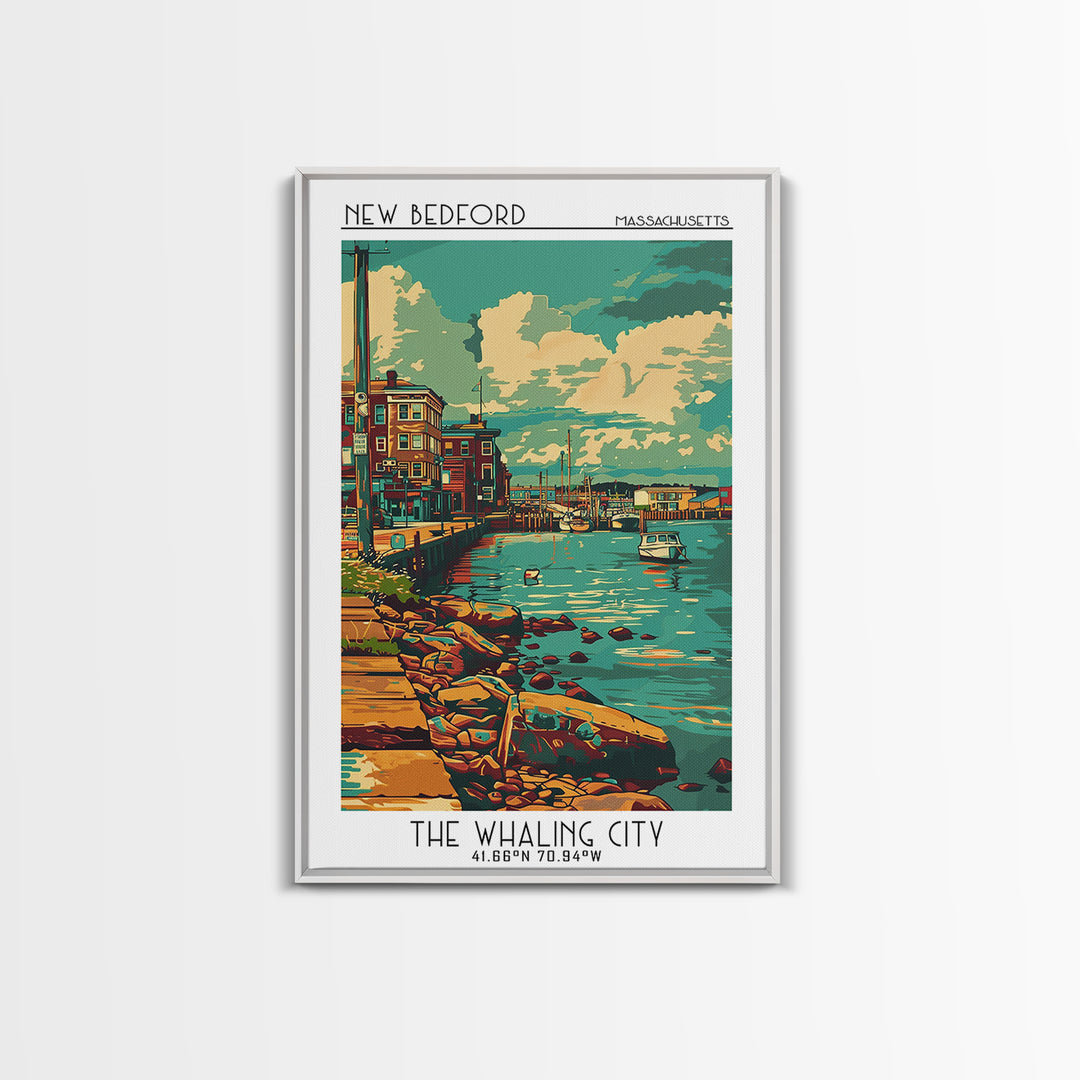 New Bedford Travel Poster, Framed Canvas Print, City Travel Poster, Travel Wall Art, Vintage Posters, Travel Posters, Vintage Poster