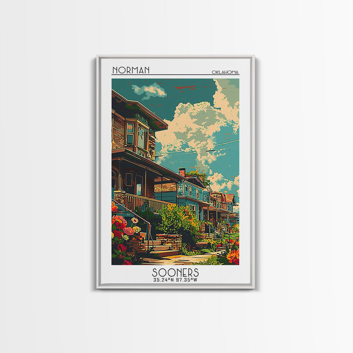 Norman Travel Poster, Canvas Print, Travel Wall Decor, Minimalist Poster, Wall Art, City Travel Poster, City Art Print, Travel Print