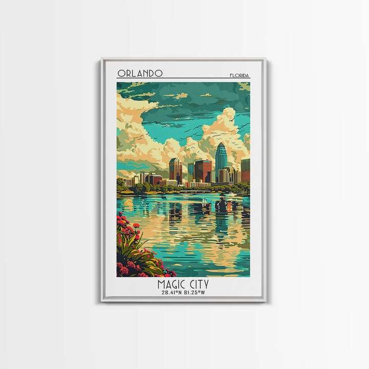 Orlando Travel Poster, Canvas Print, Retro Wall Art, Travel Print, Travel Posters, Retro Travel Print, Home Decor, Travel Wall Decor