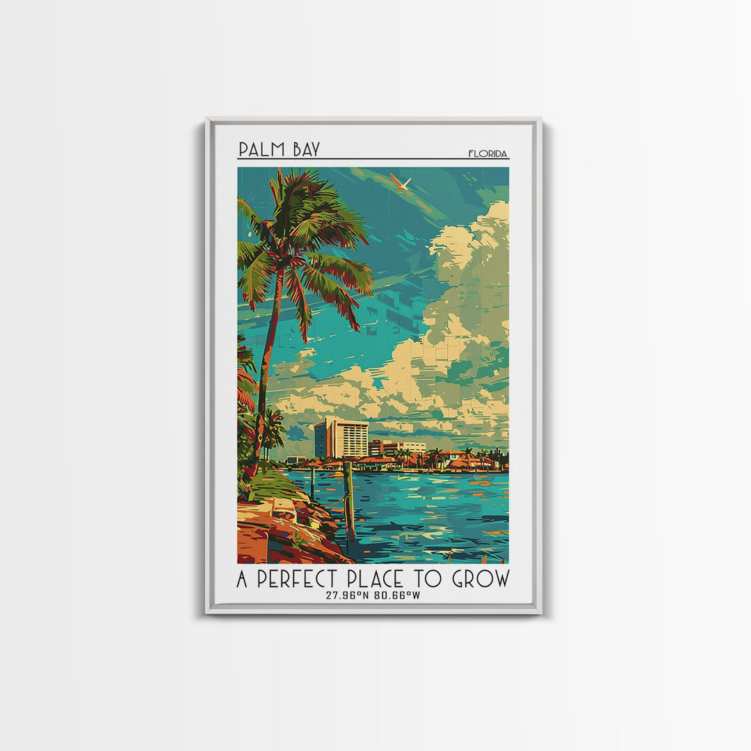Palm Bay Travel Poster, Canvas Print, City Art Print, Travel Wall Art, Modern Wall Decor, Travel Art Print, City Wall Art, Art Print