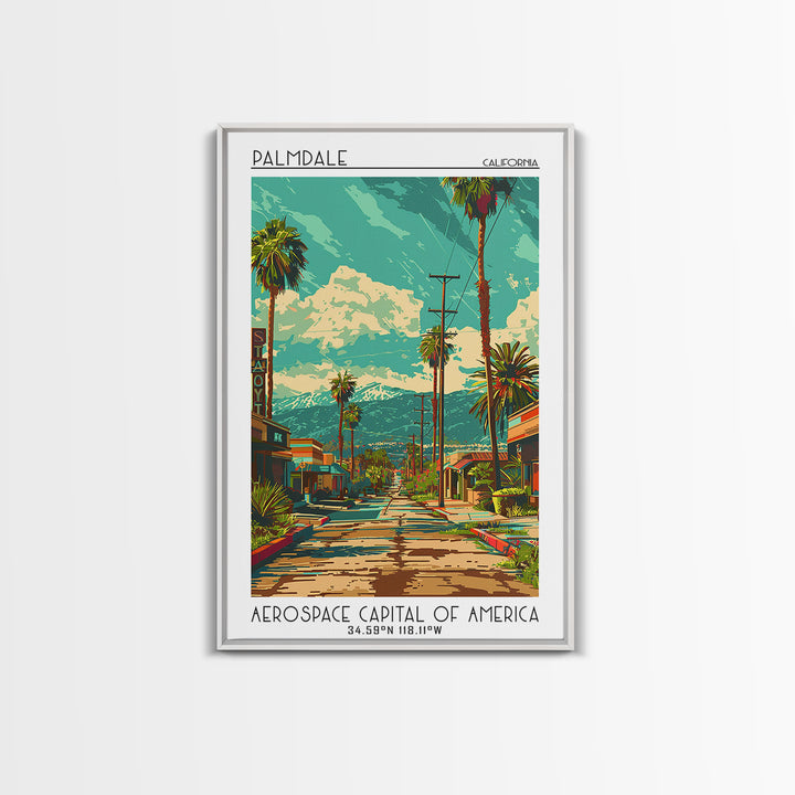 Palmdale Travel Poster, Canvas Print, City Art Print, Travel Wall Art, Travel Print, Travel Art Print, Home Decor, Travel Wall Decor