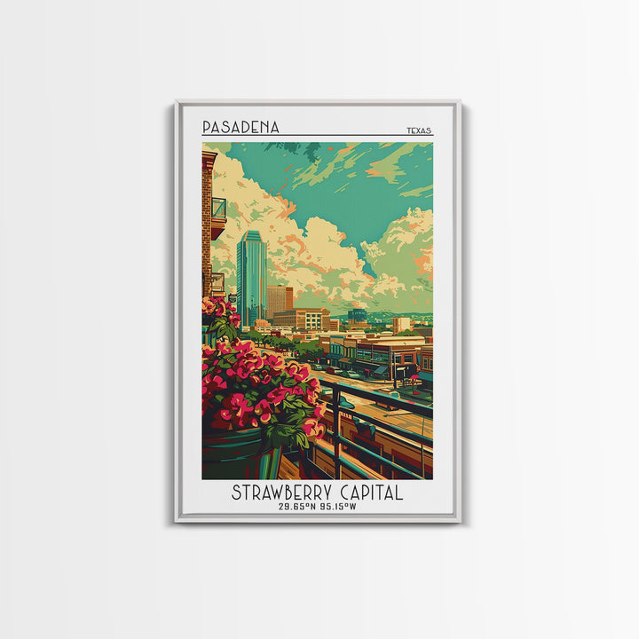 Pasadena Texas Travel Poster, Canvas Print, City Travel Poster, Travel Wall Art, City Illustration, City Art Print, Travel Art Print