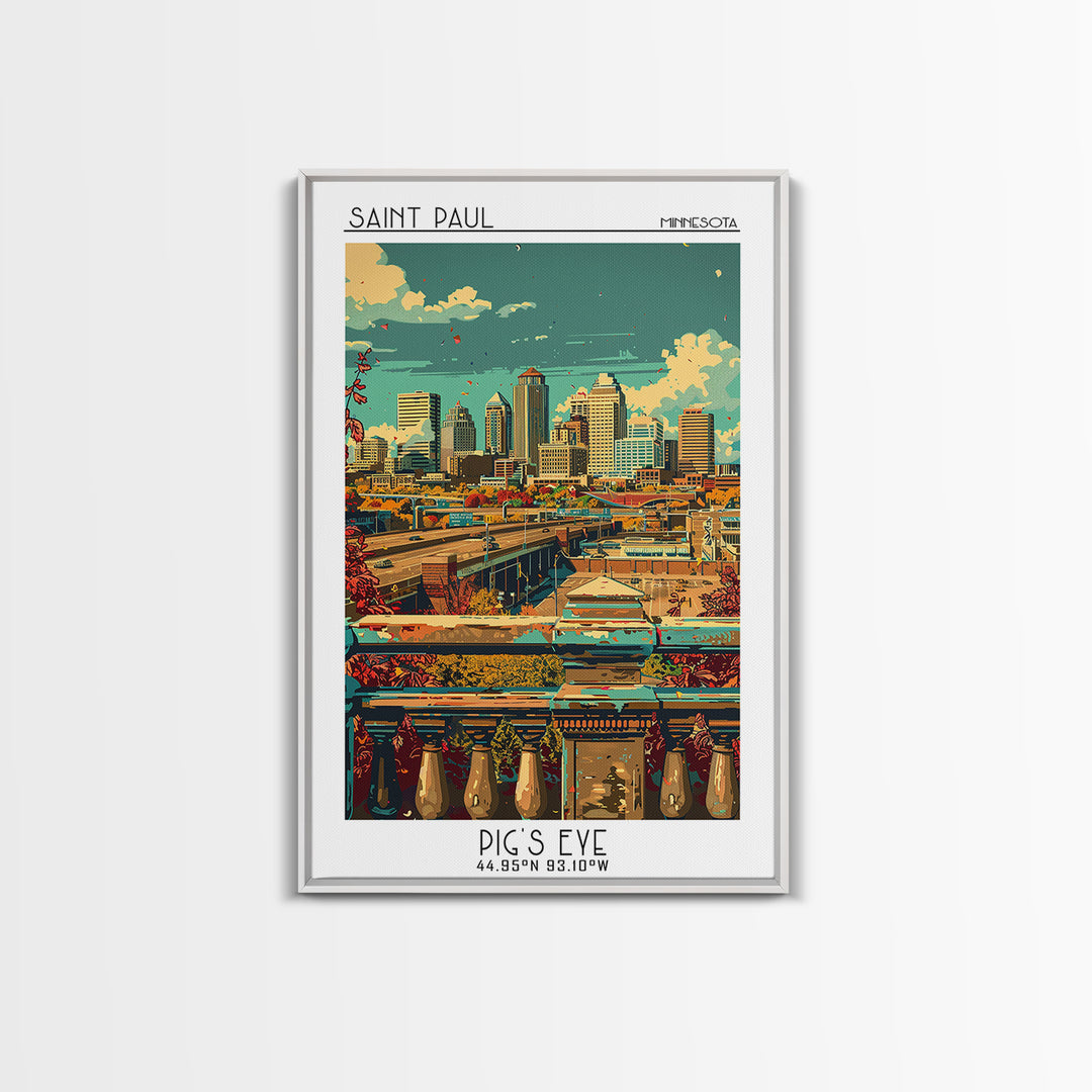 Saint Paul Travel Poster, Canvas Print, Vintage Travel Print, City Wall Art, Living Room Wall Art, Retro Travel Poster, Poster Print