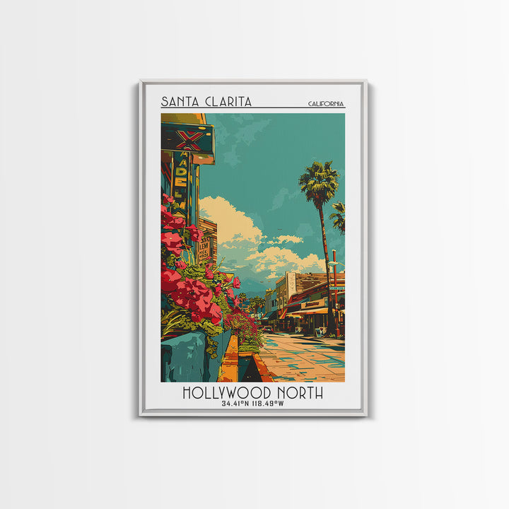 Santa Clarita Travel Poster, Framed Canvas Print, City Travel Poster, Vintage City Poster, Vintage Poster, Wall Art, Wanderlust Gift