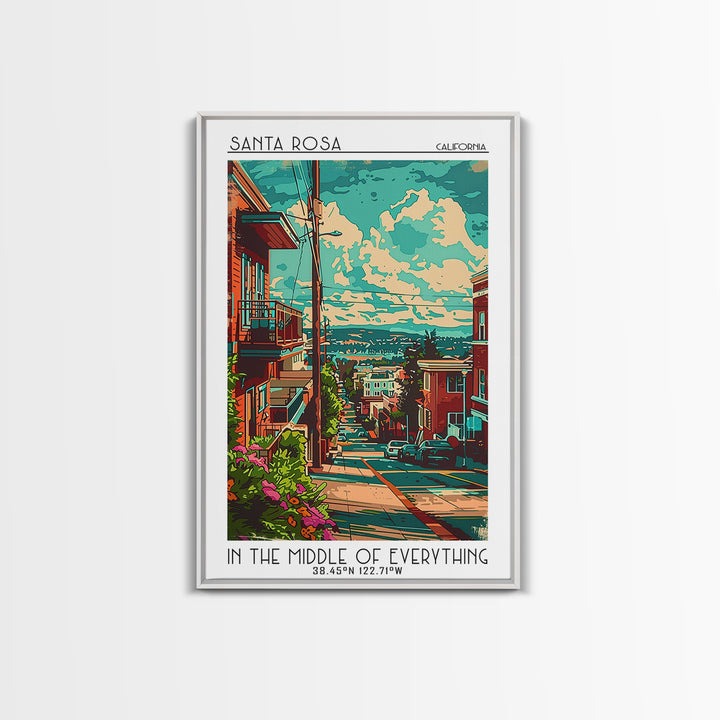 Santa Rosa Travel Poster, Canvas Print, Poster Print, Travel Wall Art, Vintage Travel Art, Mid Century Wall Art, Retro Travel Poster