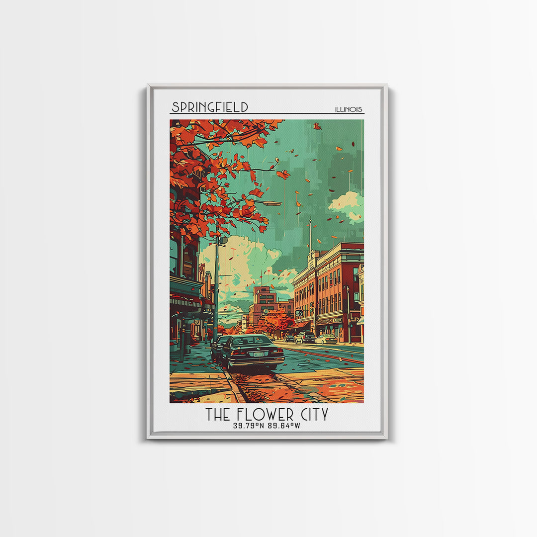 Springfield Travel Poster, Canvas Print, City Travel Poster, Vintage City Poster, Wanderlust Gift, Vintage Travel Art, Travel Prints