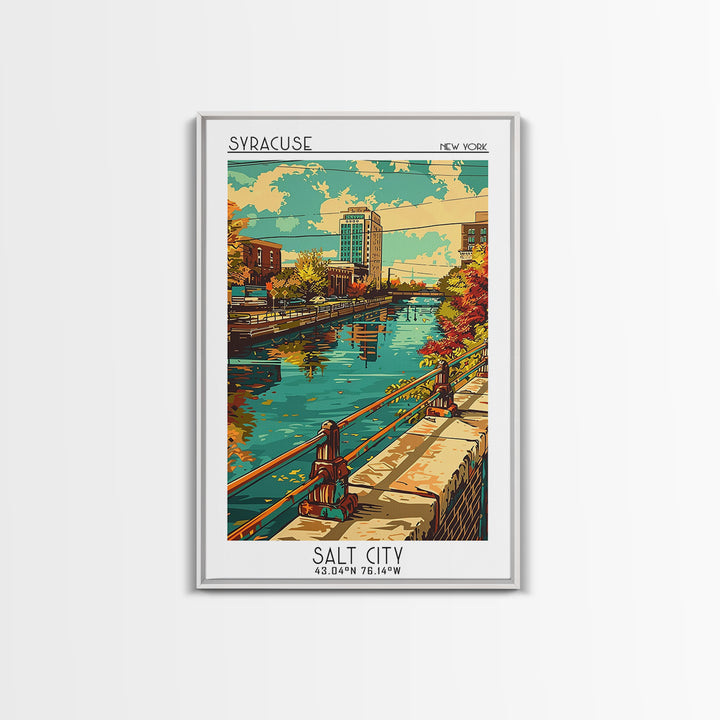 Syracuse Travel Poster, Framed Canvas Print, Travel Wall Art, City Wall Art, Travel Wall Decor, Travel Art Print, City Travel Poster